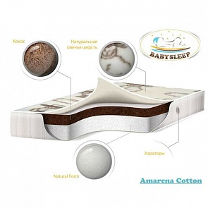 Детский матрас премиум класса BabySleep - Amarena Cotton (Babysleep, 00-0014549 _125 х 65)